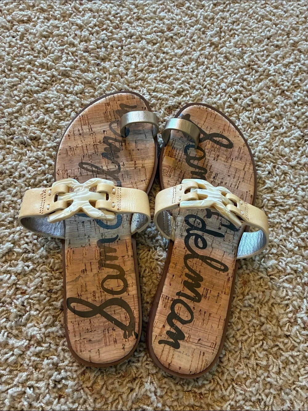 Sam Edelman Gold-Tone Slide Sandals with Chain Detail